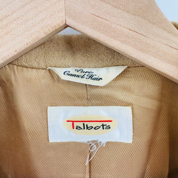 Vintage Talbots Camel Hair Blazer Tan Classic Fit Lined Jacket Two Button Size M - Picture 3 of 9